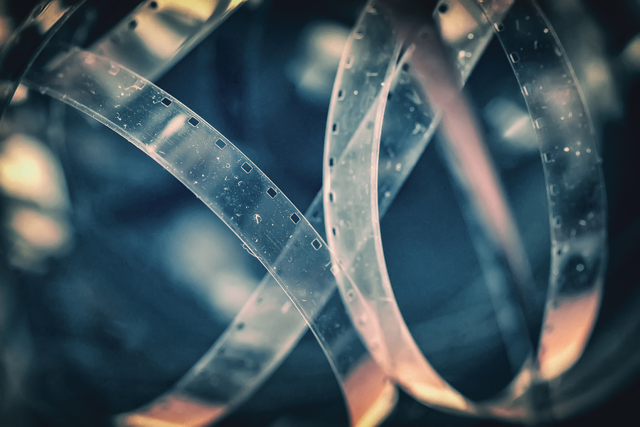 Concept image of old 35mm film rolls